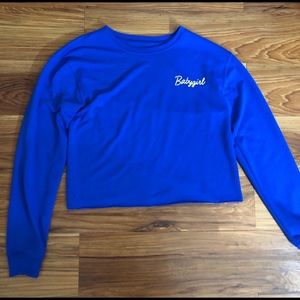 Blue Babygirl cropped long sleeve